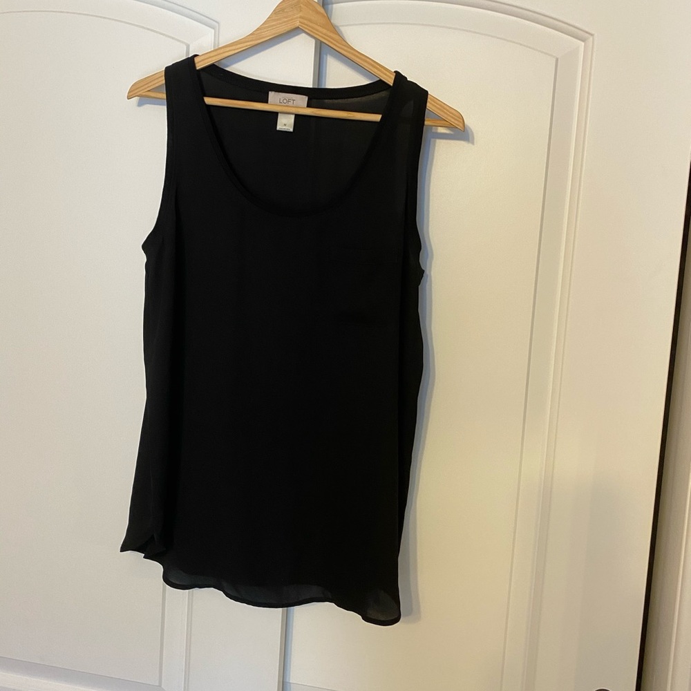 Loft tank M EUC black, somewhat sheer